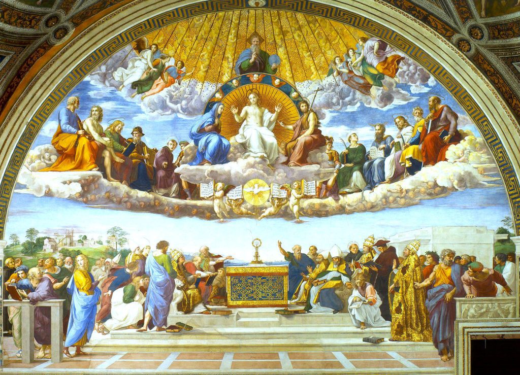 Ceiling painting of Christ and his apostles